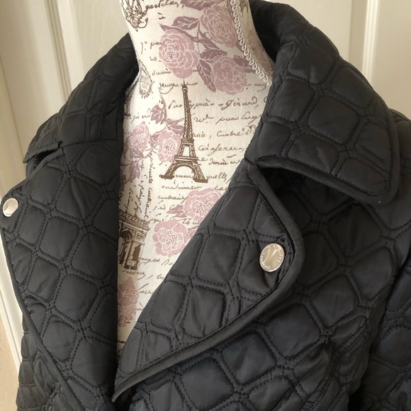 Laundry by Shelli Segal Black Quilted Women's Coat in Large - Picture 2 of 8